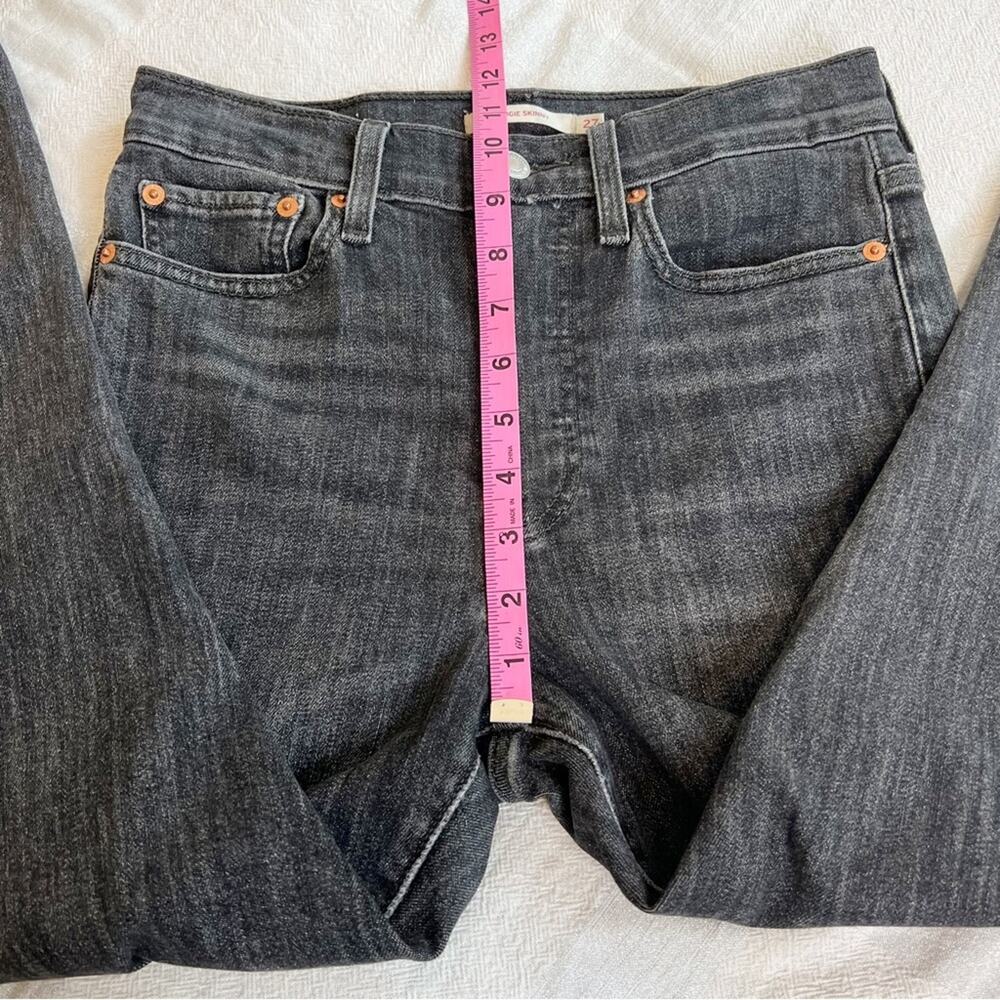 Levi's Wedgie Raw Hem Skinny Jeans Charcoal/Faded Black Size 27 - Picture 9 of 16